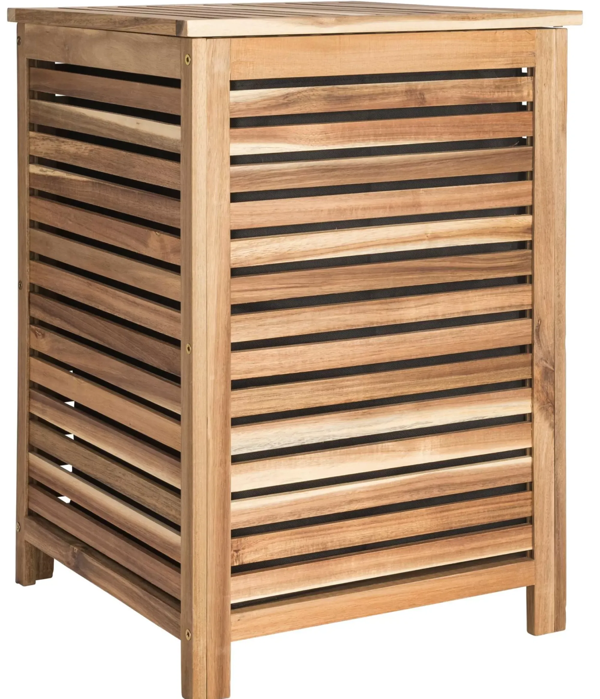 CASA Acacia Cesta Para Colada De Lujo Negro, Natural Clearance