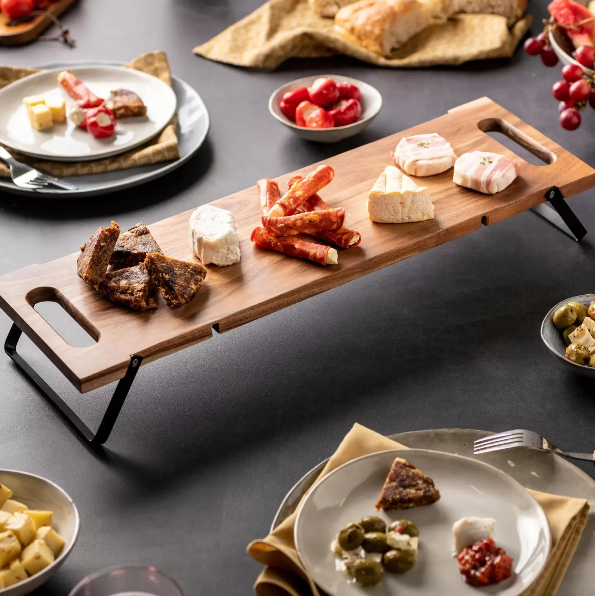 CASA Acacia Lux Tabla Para Servir Negro, Natural Store