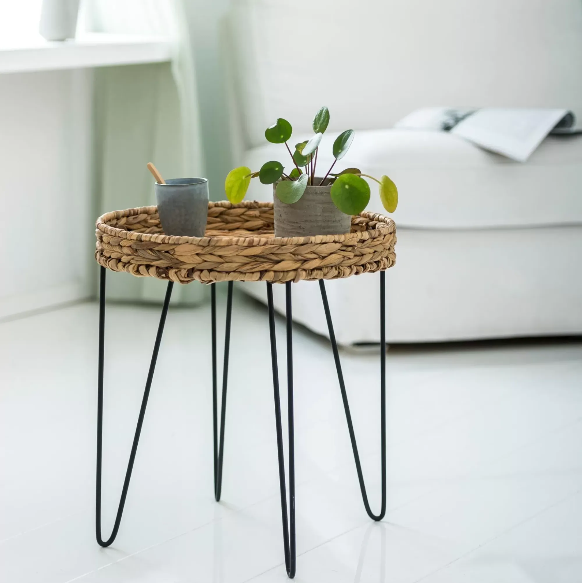 CASA Akela Mesa Auxiliar Negro, Natural Shop