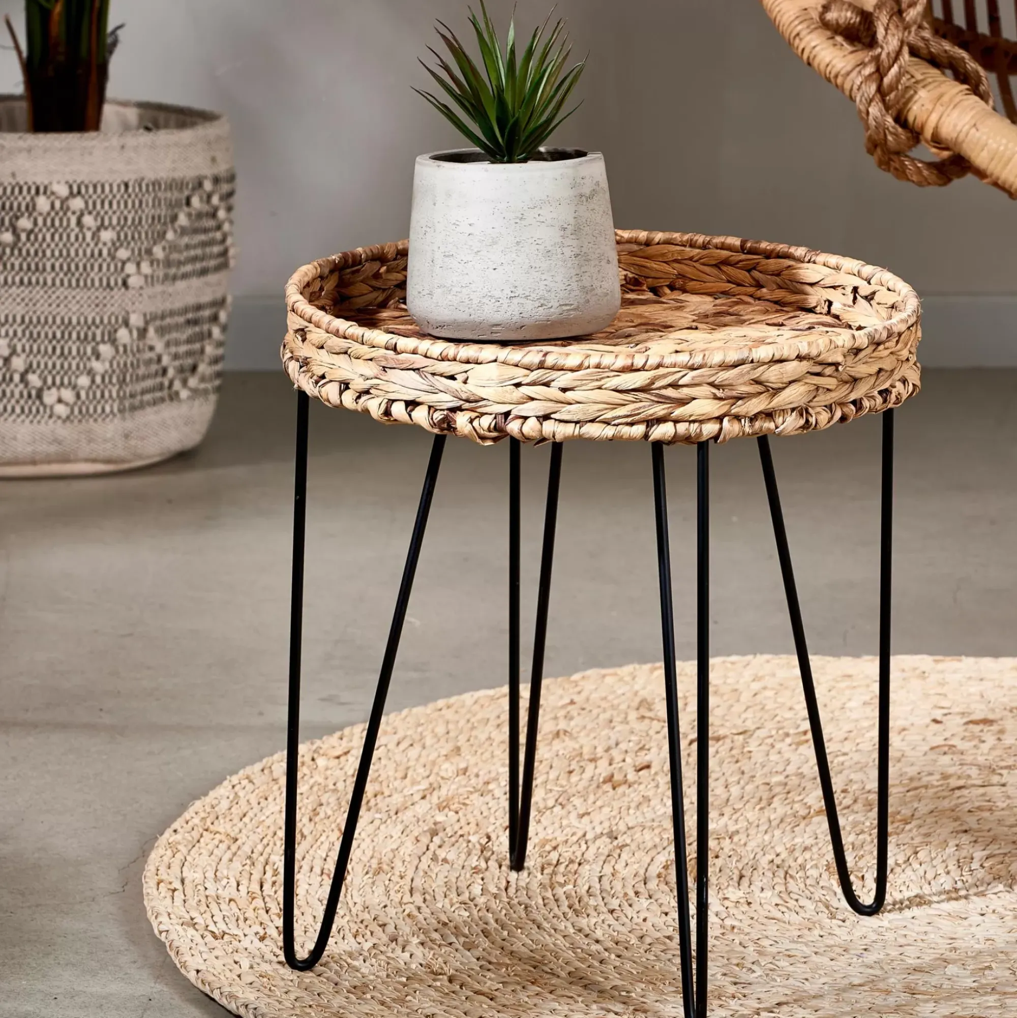 CASA Akela Mesa Auxiliar Negro, Natural Shop