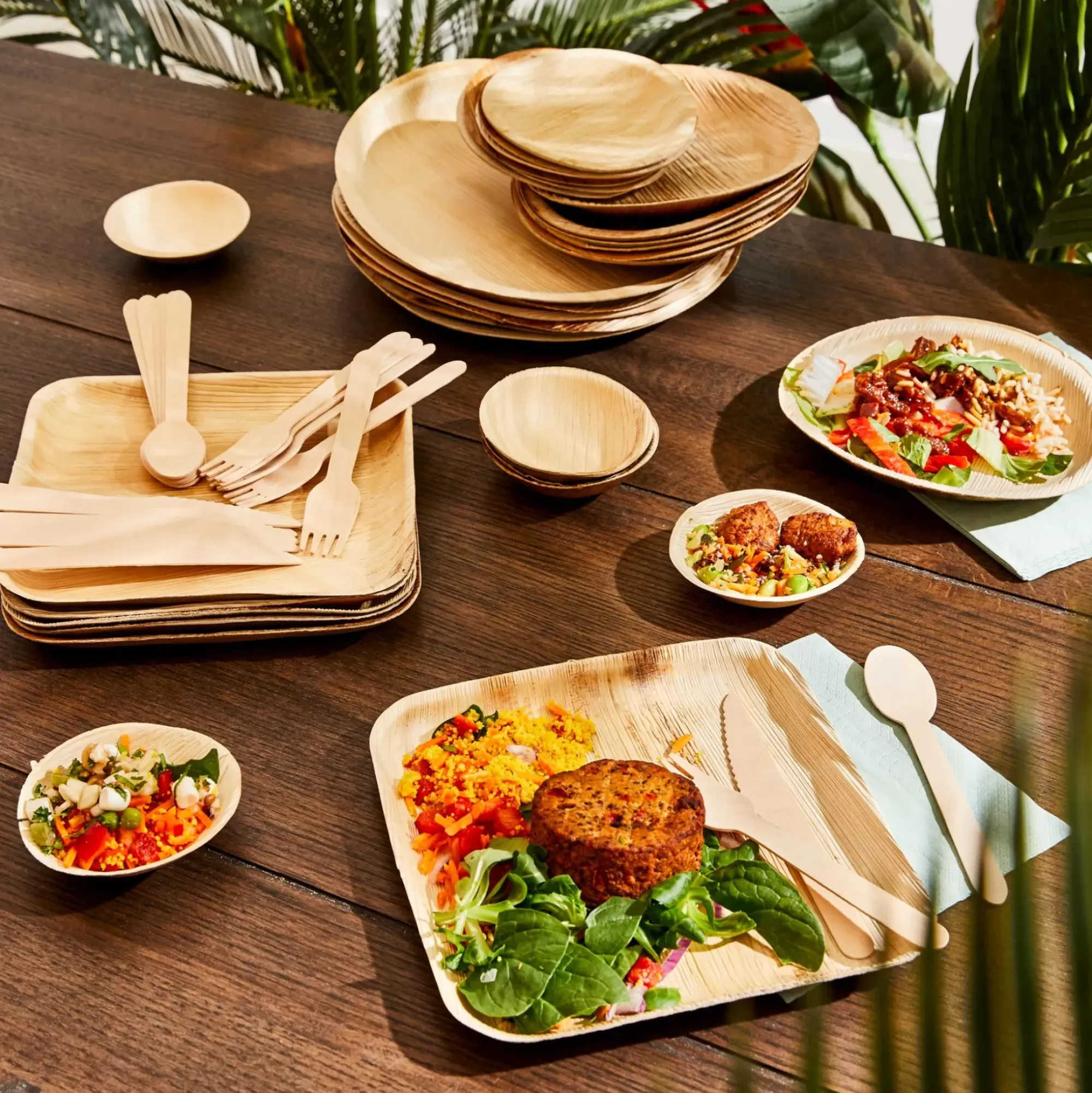 CASA Areca Leaf Platos Juego De 6 Natural Store