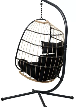 CASA Bazai Silla Colgante Con Soporte Negro Outlet