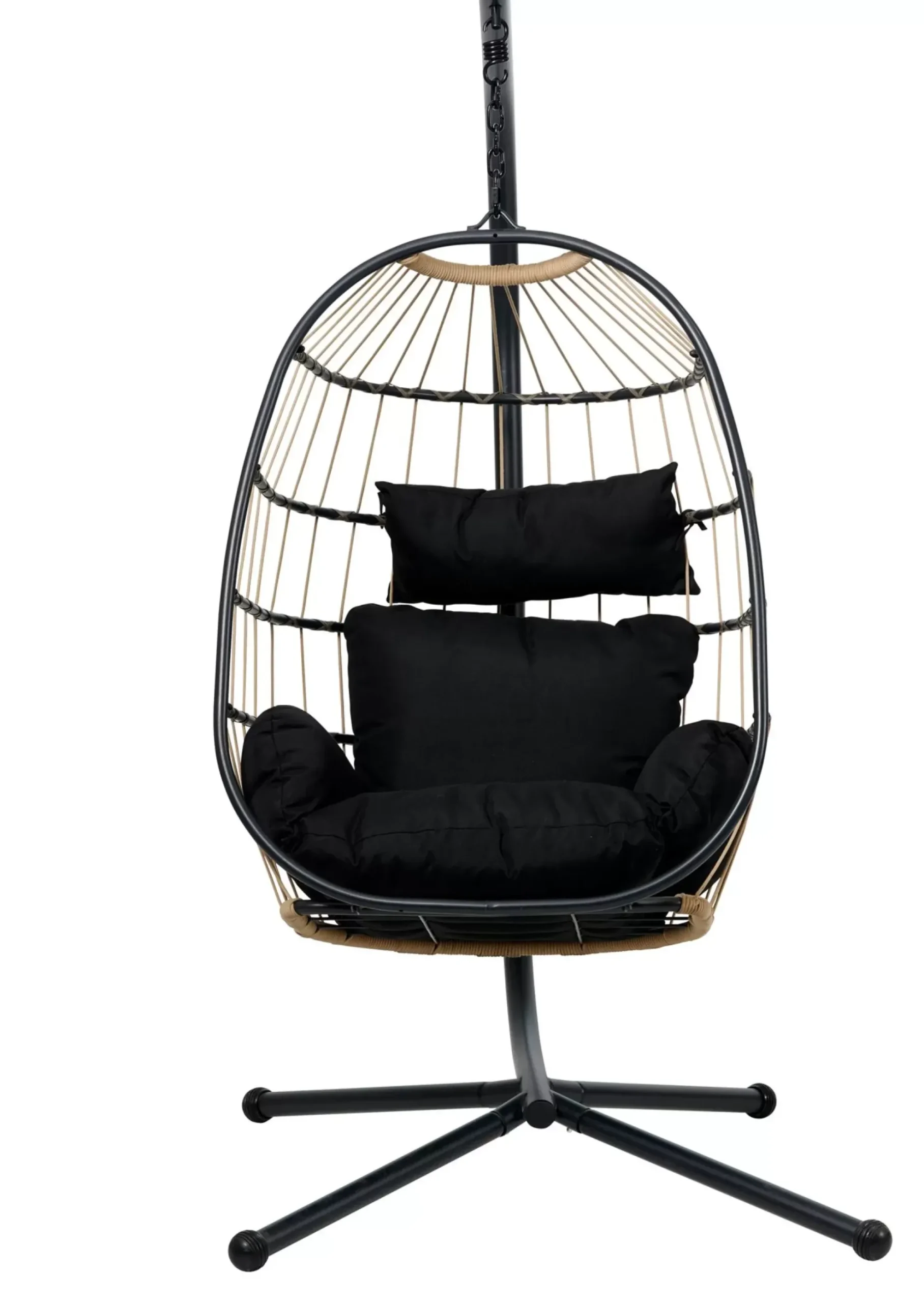 CASA Bazai Silla Colgante Con Soporte Negro Outlet