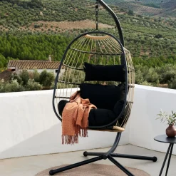 CASA Bazai Silla Colgante Con Soporte Negro Outlet