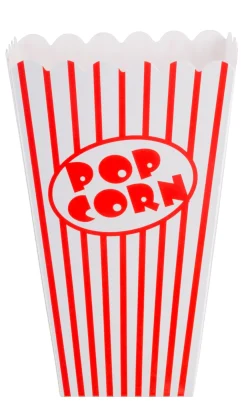 CASA Cinema Vaso De Palomitas Juego De 8 Blanco, Rojo Fashion