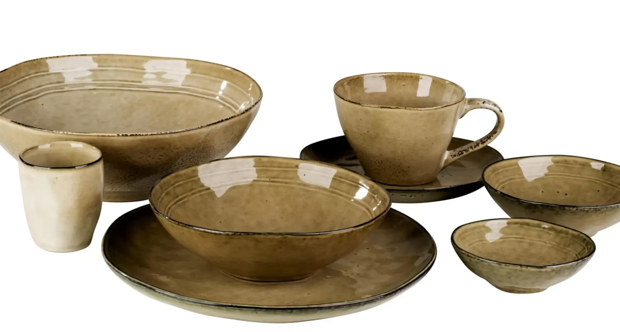 CASA Earth Sand Plato De Postre Marron Claro Sale