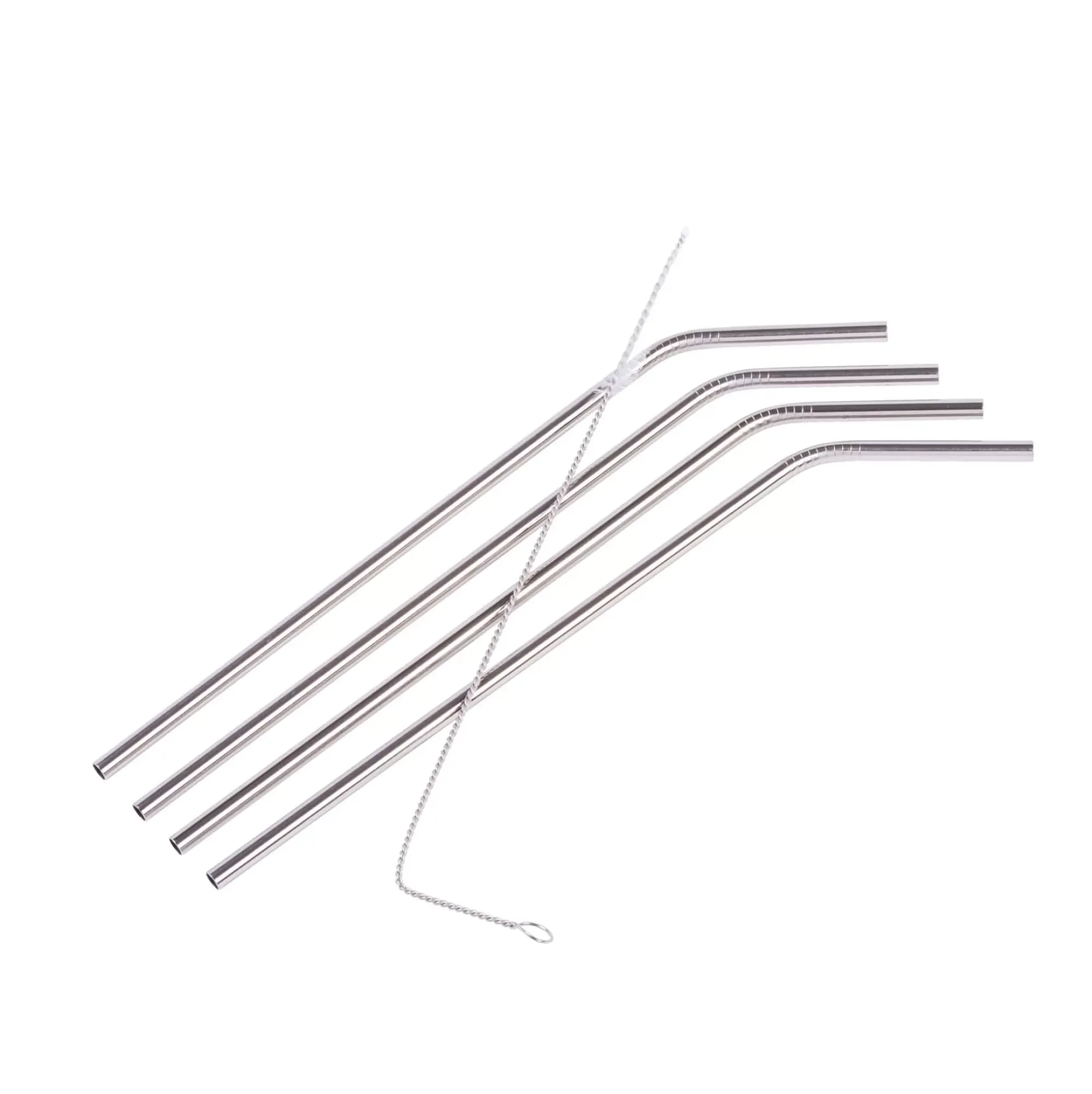 CASA Fancy Pajitas Con Escobilla Plateado Cheap