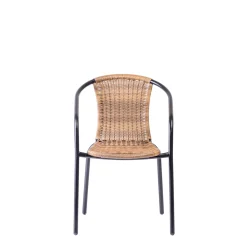 CASA Gerona Silla Apilable Negro, Natural Online