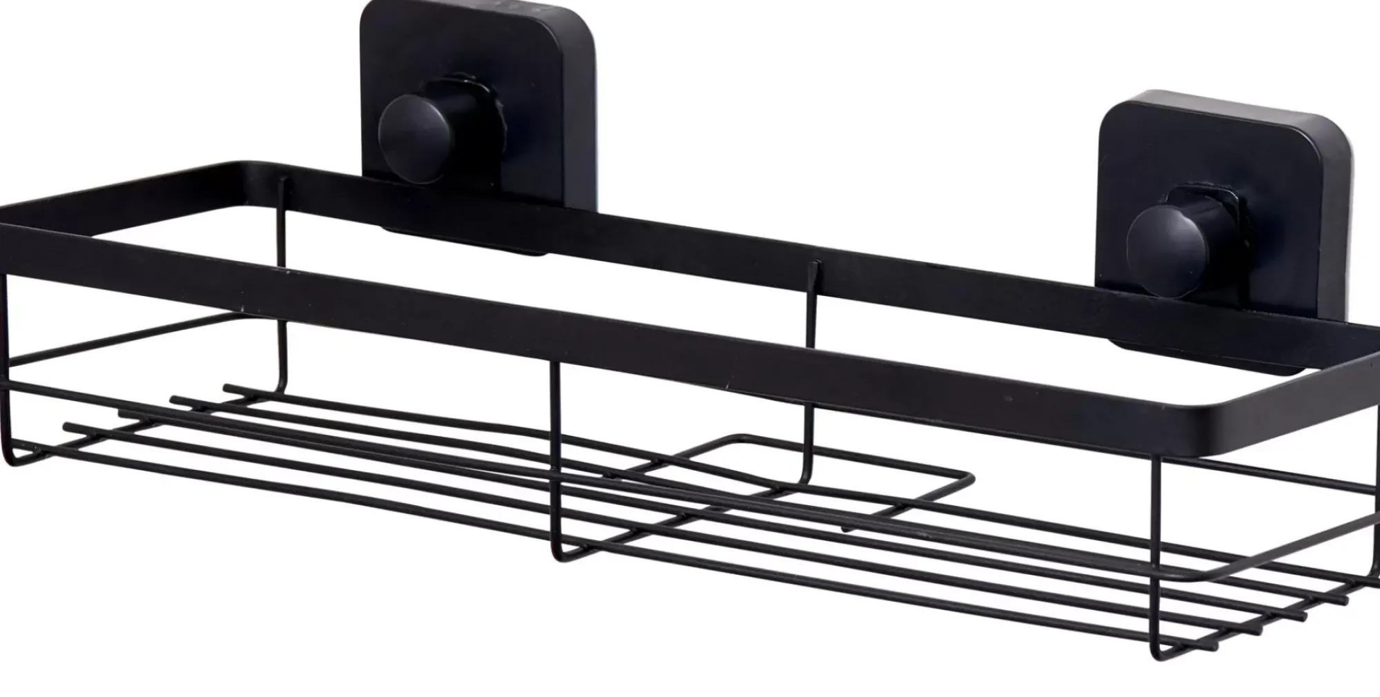 CASA Industria Cesta De Ducha Con Ventosas Negro Hot