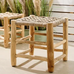 CASA Kanai Taburete 2 Tamanos Taburete Large Natural Flash Sale