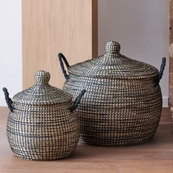 CASA Leo Cesta Lujo Negro, Natural Flash Sale