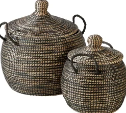 CASA Leo Cesta Lujo Negro, Natural Flash Sale