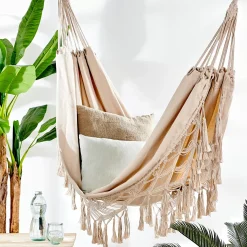 CASA Macrame Hamaca Blanco Blanco Apagado Best Sale