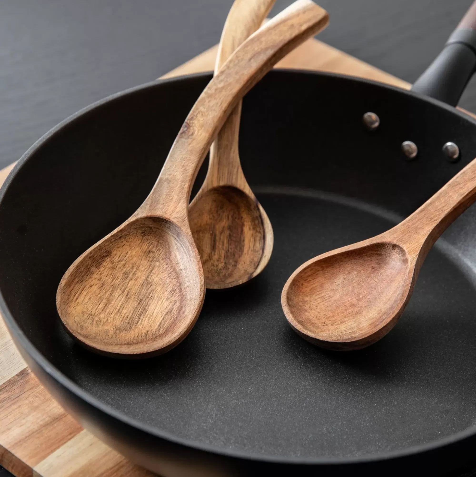 CASA Marcus Cuchara Juego De 3 Natural New