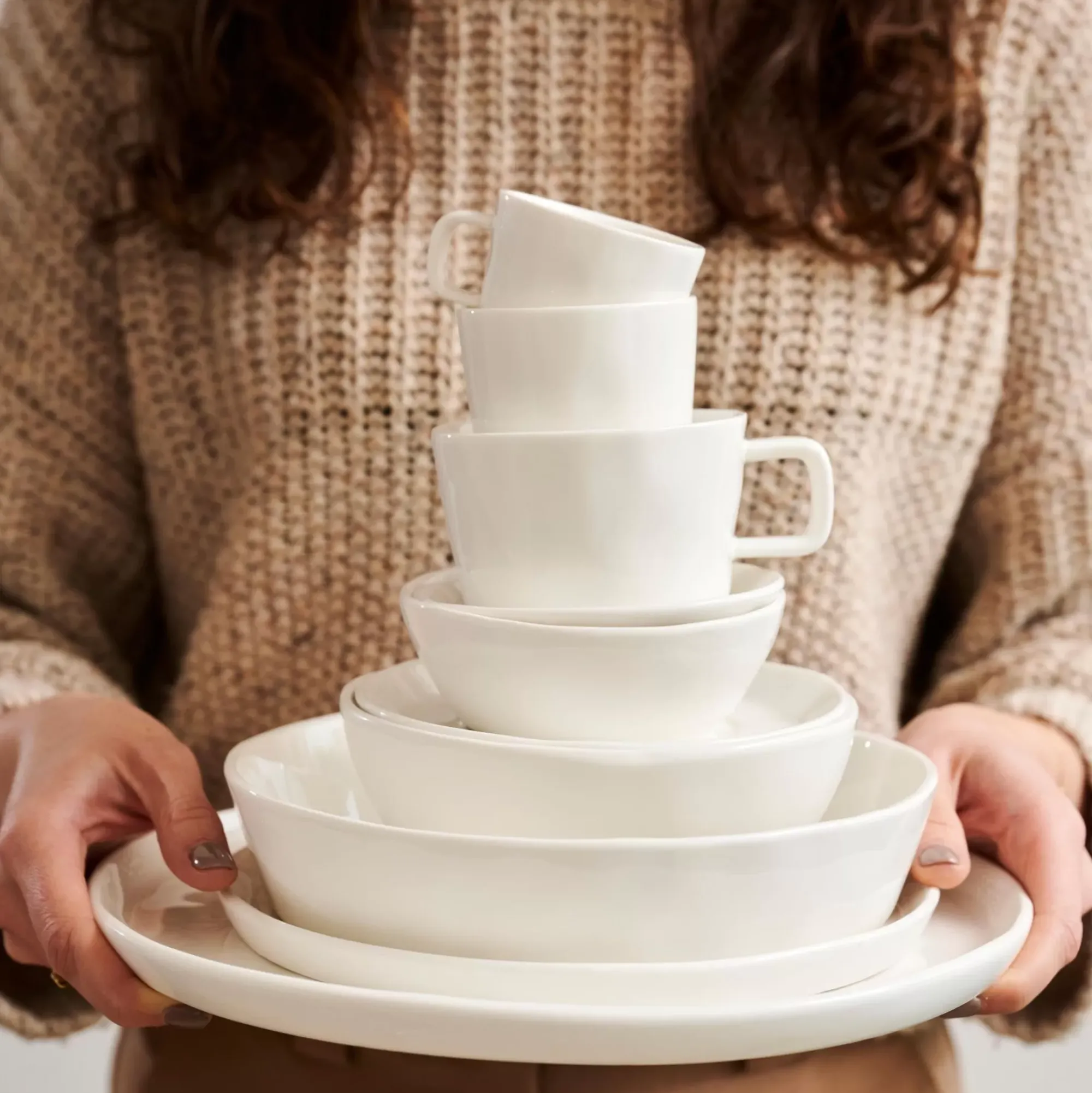 CASA Marea Taza Y Plato Blanco Sale