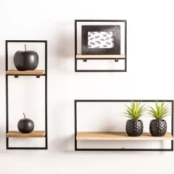 CASA Mix&Match Estanteria De Pared Negro, Natural Flash Sale