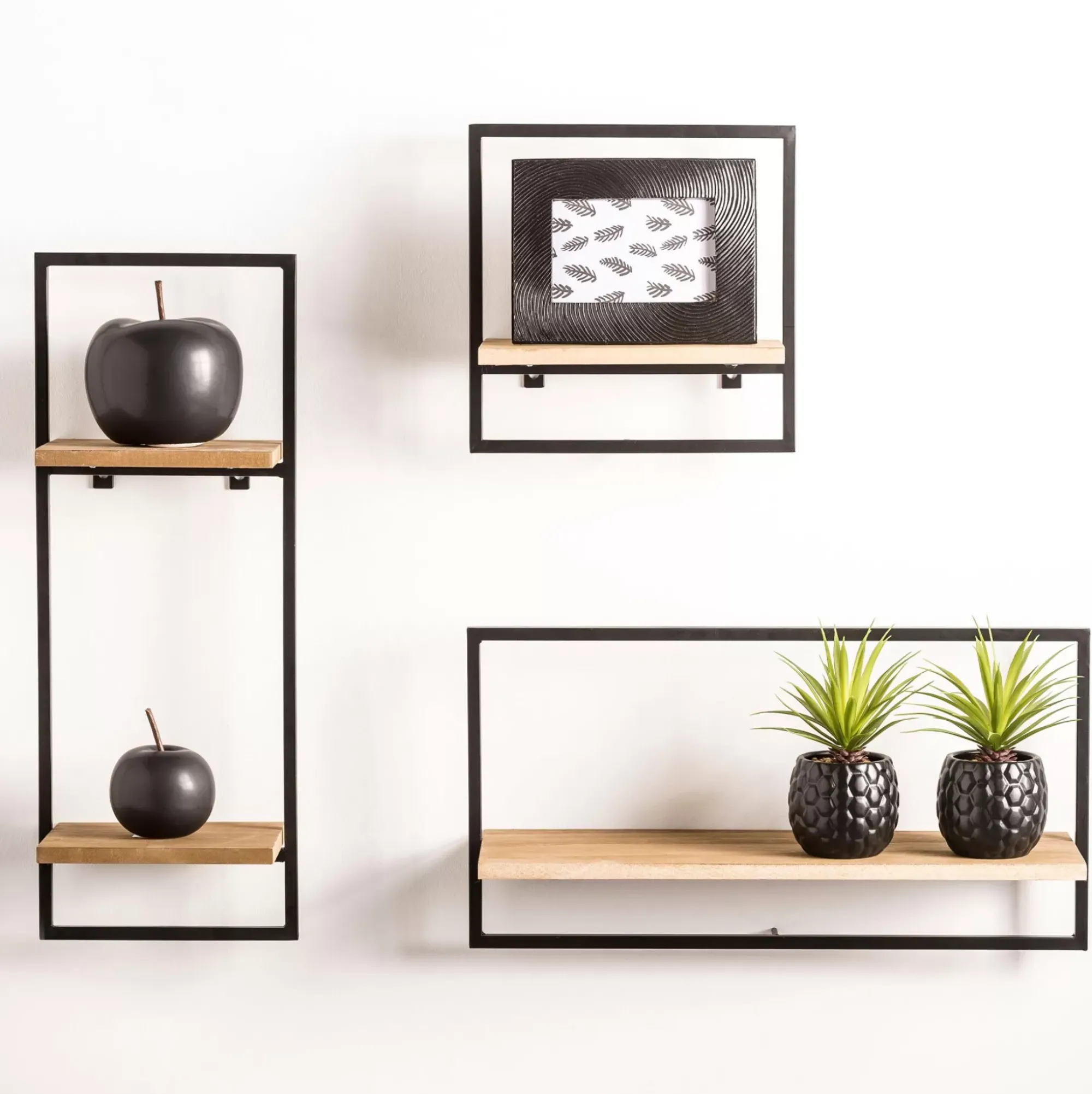 CASA Mix&Match Estanteria De Pared Negro, Natural Flash Sale