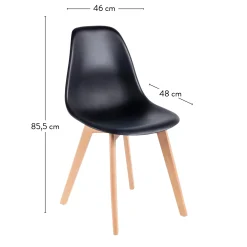 CASA New Mats Silla De Comedor Negro Best