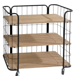 CASA Oslo Con Ruedas 3 Baldas Negro, Natural Store