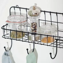 CASA Oslo Organizador Cocina Con Ganchos Negro Shop