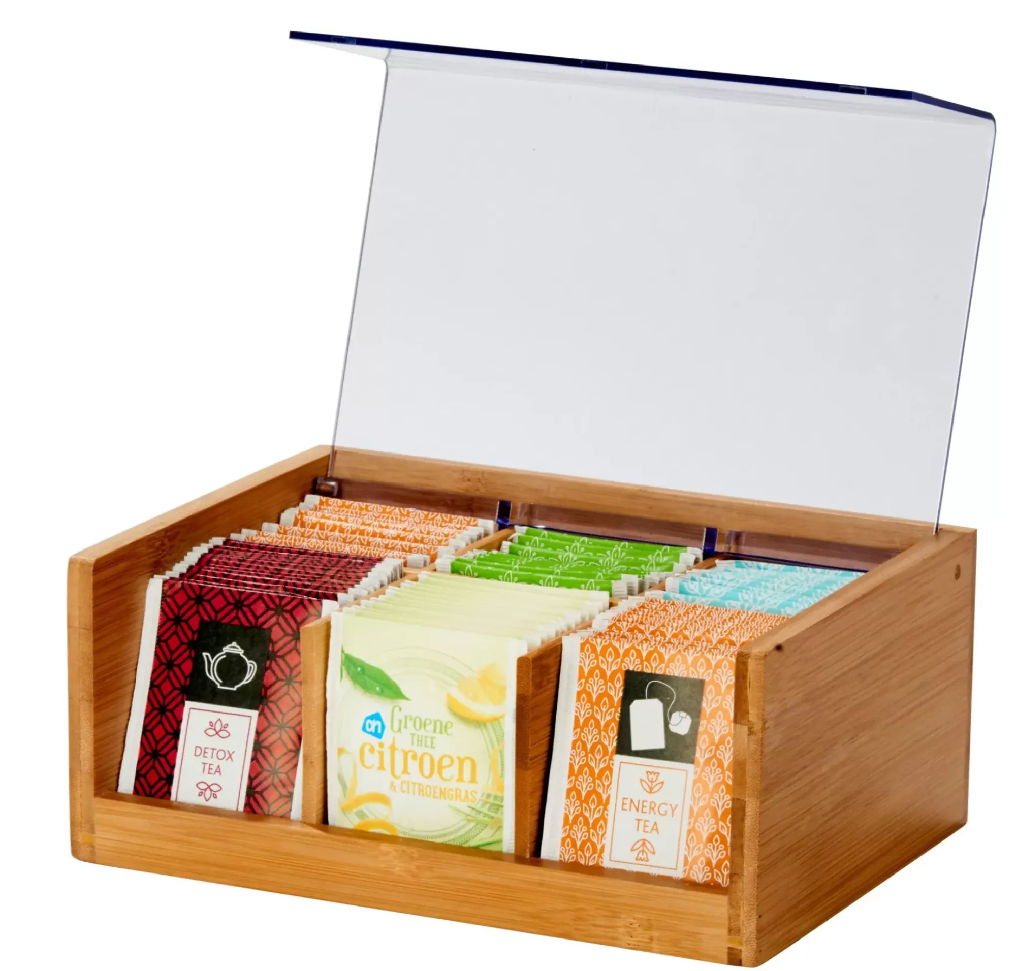 CASA Panda Caja Para Te 6 Compart. Transparente, Natural Flash Sale