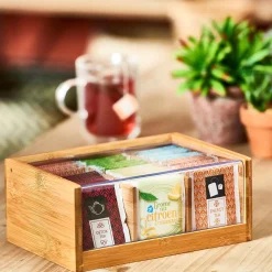 CASA Panda Caja Para Te 6 Compart. Transparente, Natural Flash Sale