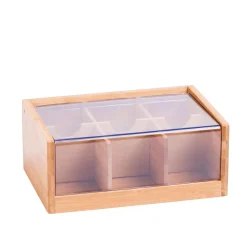 CASA Panda Caja Para Te 6 Compart. Transparente, Natural Best