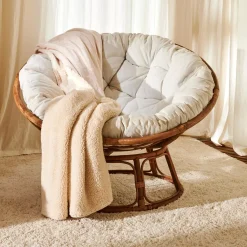 CASA Papasan Silla Natural, Blanco Apagado Sale
