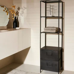 CASA Pharma Estanteria De Pared Con 2 Cajones Negro Store