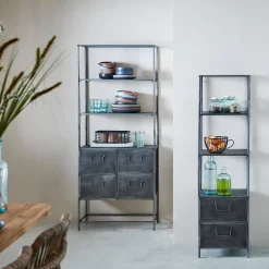 CASA Pharma Estanteria De Pared Con 2 Cajones Negro Store