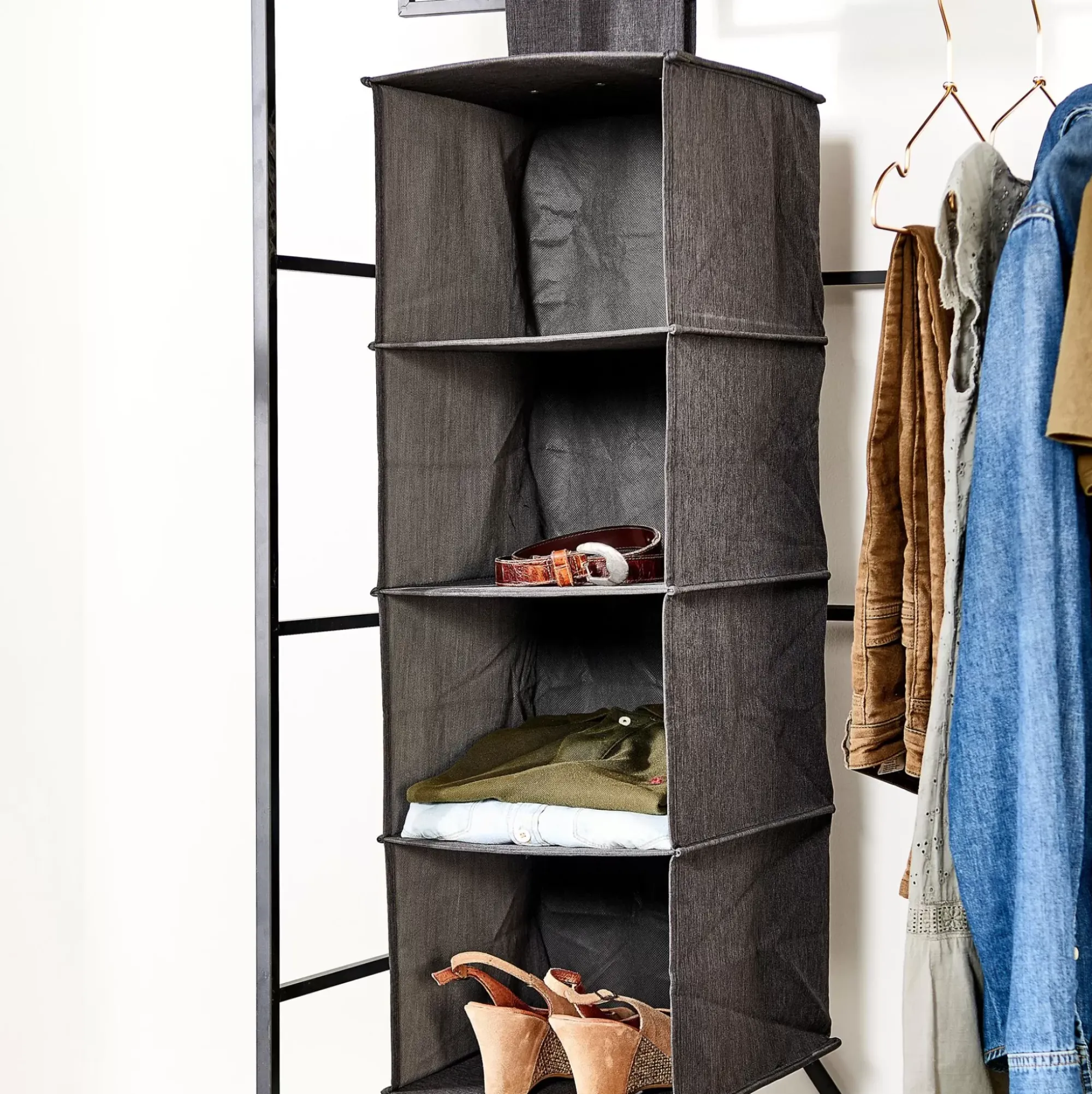 CASA Rango Sistema Almacenaje 4Compartimentos Gris Oscuro Fashion