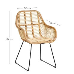 CASA Rotan Silla De Comedor Natural Store