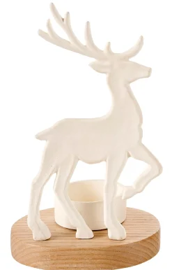 CASA Scandy Deer Soporte Para Vela Pequena Blanco, Natural Discount