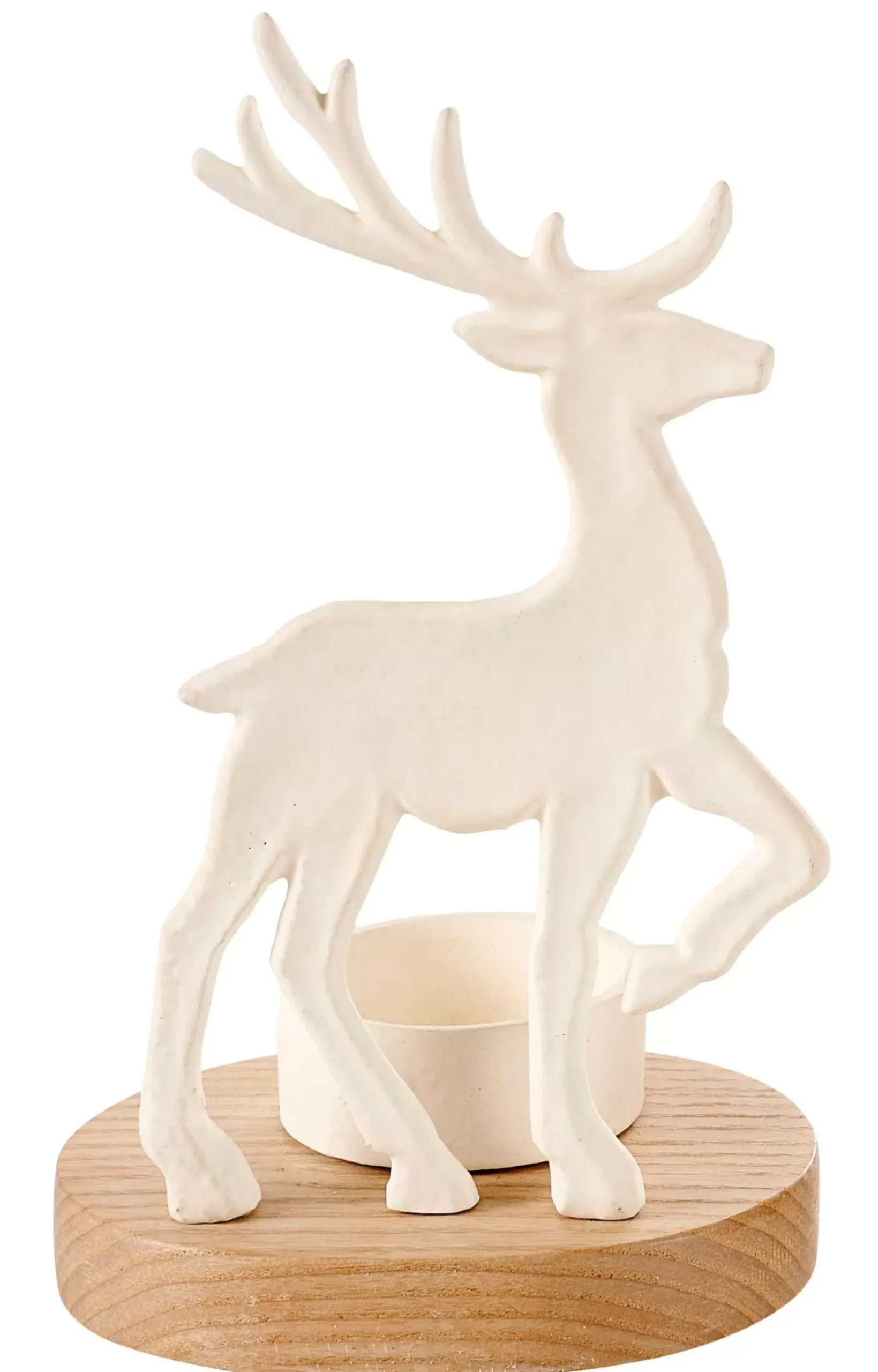 CASA Scandy Deer Soporte Para Vela Pequena Blanco, Natural Discount