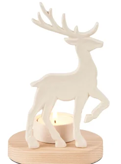 CASA Scandy Deer Soporte Para Vela Pequena Blanco, Natural Discount