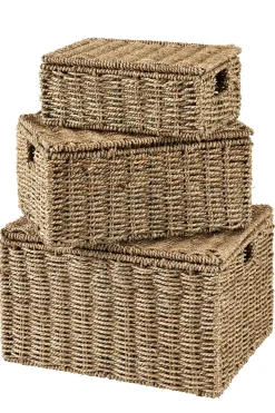 CASA Seagrass Caja De Almacenaje M Con Tapa Natural Sale