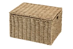 CASA Seagrass Cesta Almacenaje L Con Tapa Natural Clearance