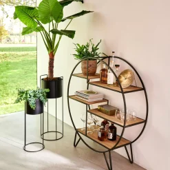 CASA Sirkel Estanteria De Pared Negro, Natural Best