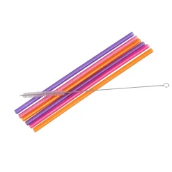 CASA Slurp Pajitas Reutiliz Juego De 6 Mezcla De 3 Colores Naranja, Morado, Rosa Store