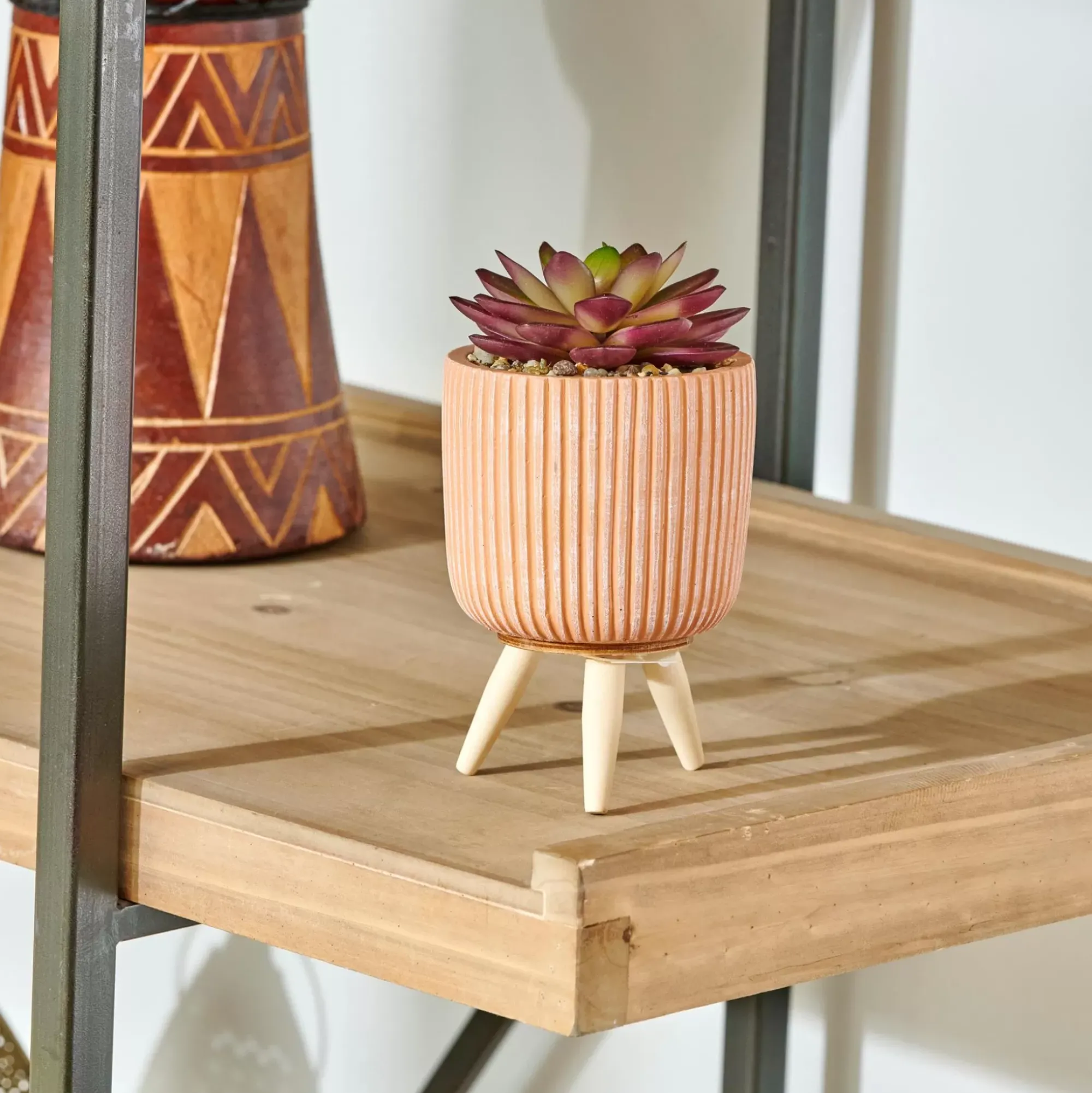 CASA Stripe Planta Crasa Art En Tarro Multicolor Cheap