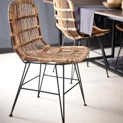 CASA Sumatra Silla De Comedor Negro, Marron Fashion