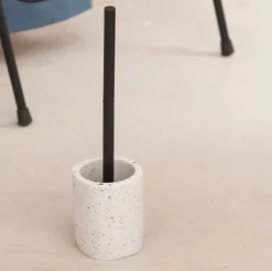 CASA Terrazzo Cepillo Wc En Soporte Blanco New