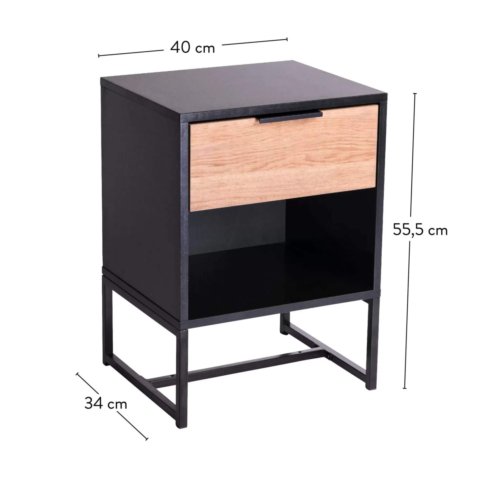 CASA Trenton Mesilla De Noche Negro, Natural Sale