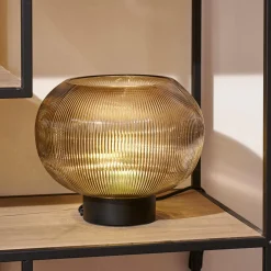 CASA Vinto Lampara De Mesa Ambar Transparente Hot