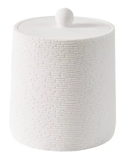 CASA White Elegance Soporte De Algodones Con Tapa Blanco New