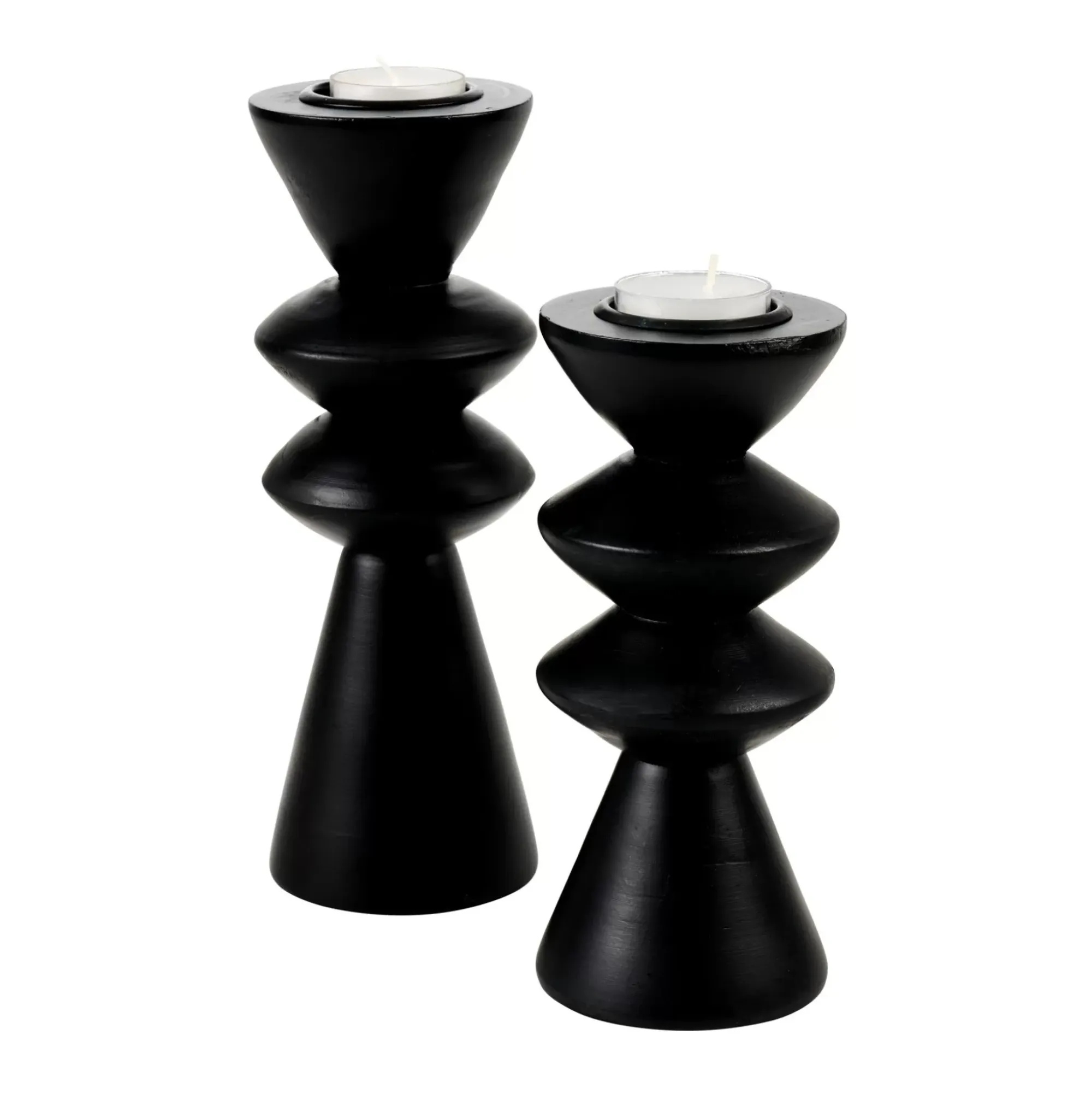 CASA Zigzag Soporte Para Vela Pequena Negro Best